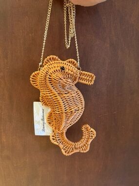 Tommy Bahama Seahorse Wicker Crossbody Bag - NWT